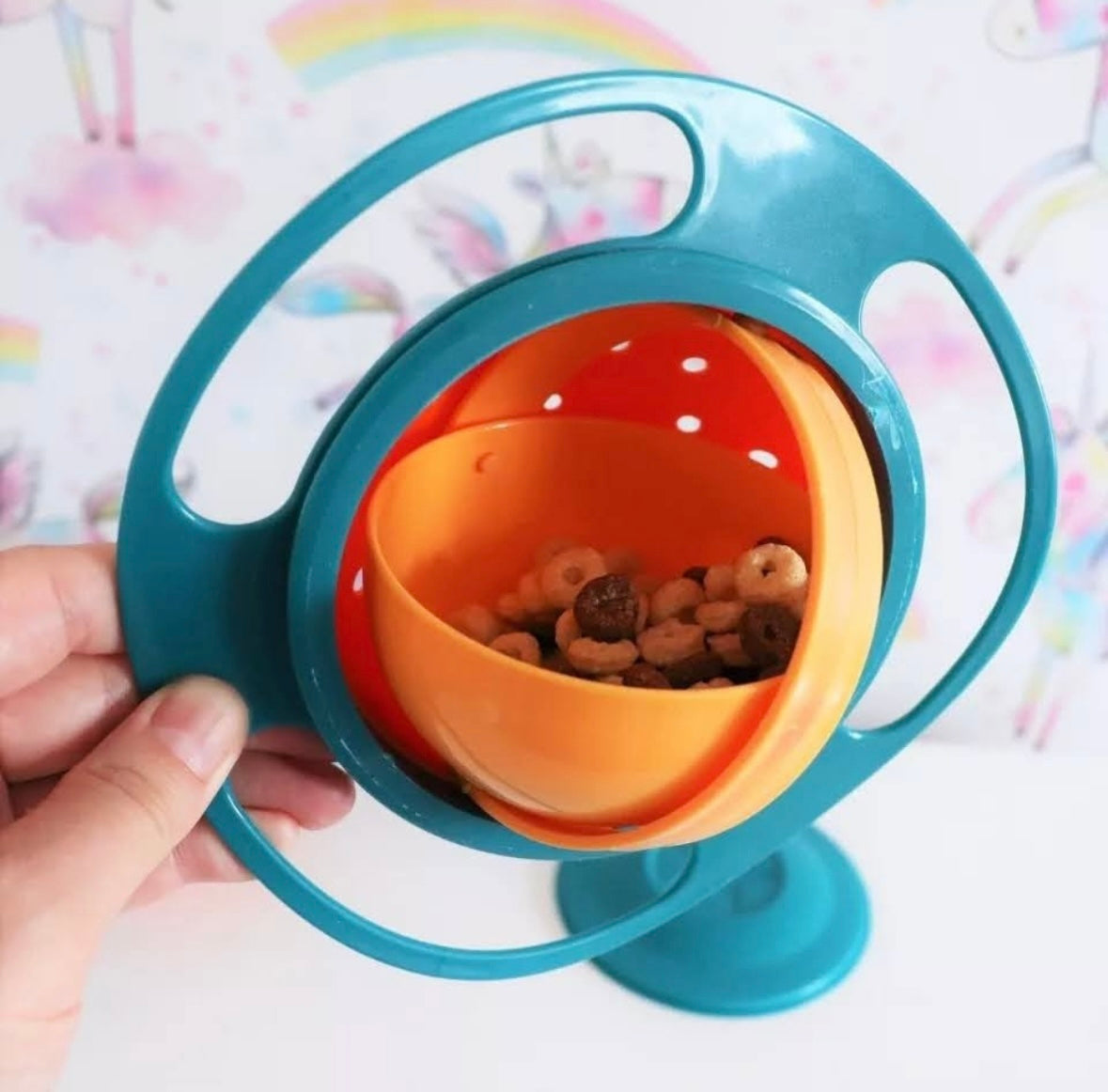 Plato Antivuelco Giratorio 360° Para Bebés y Niños - Bowl Antiderrame