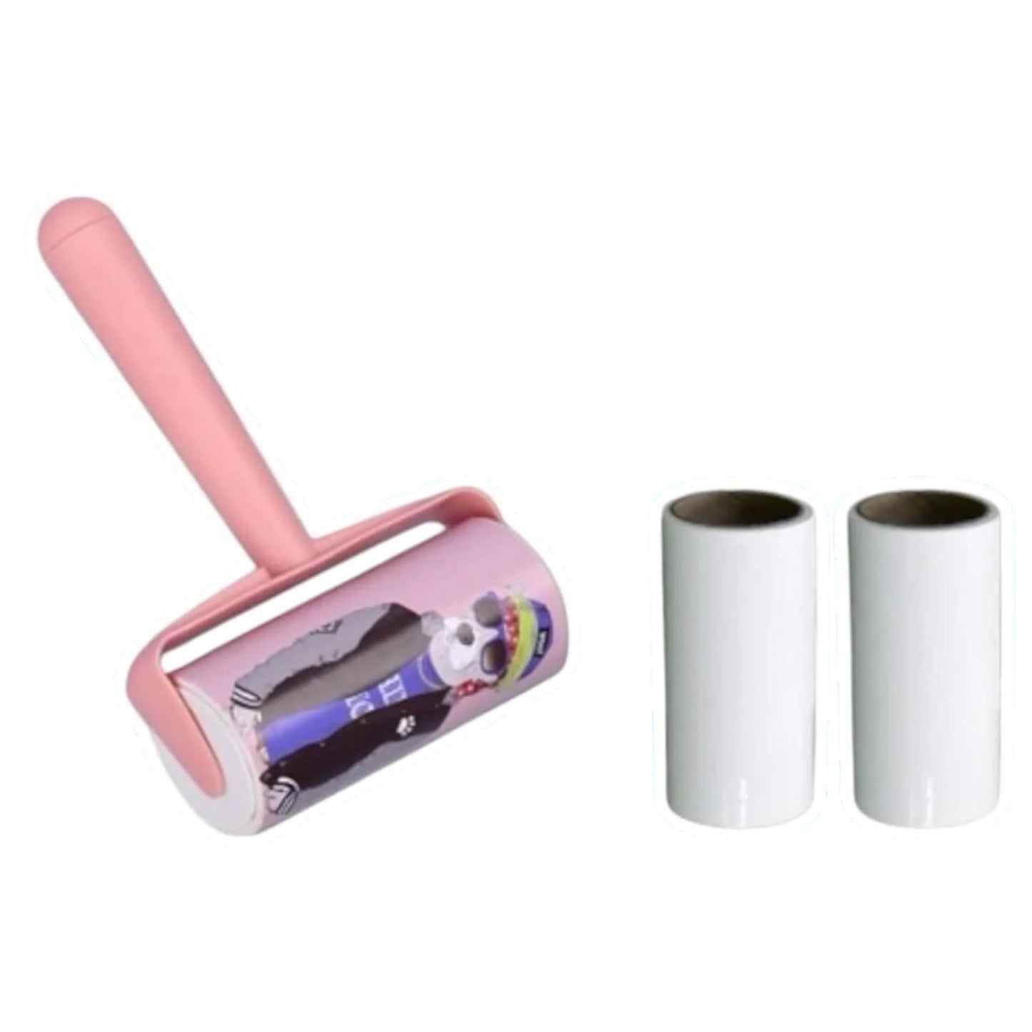 Rodillo Adhesivo Quita Pelos De Mascota + 2 Repuestos (50 adhesivos c/u)