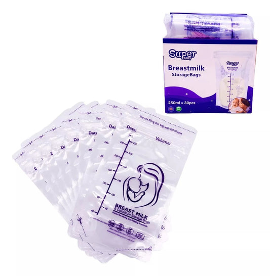 Pack De 30 Bolsas Para Almacenamiento De Leche Materna 250 ml c/u
