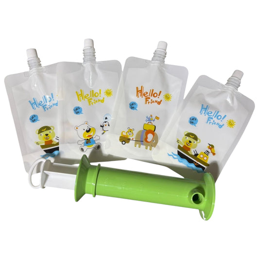 Set Exprimidor de Zumo + 4 Bolsas de Alimentación Reutilizables